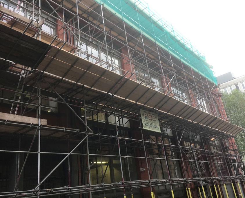 Commercial Scaffolding for retail units Northern Quarter Manchester