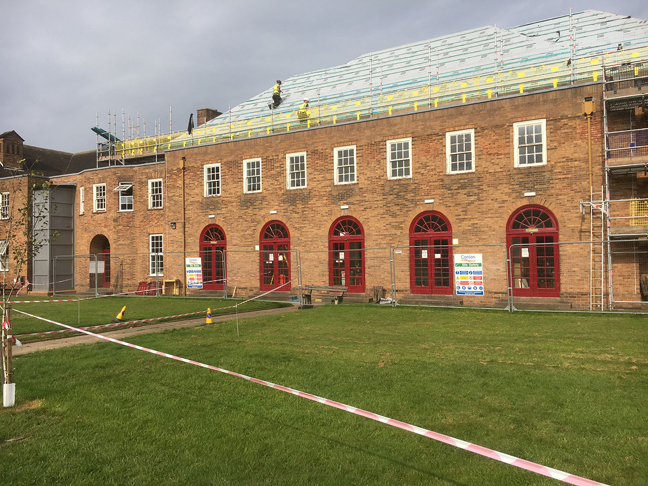 Edge Protection with handrail system at Stockport School refurbishment