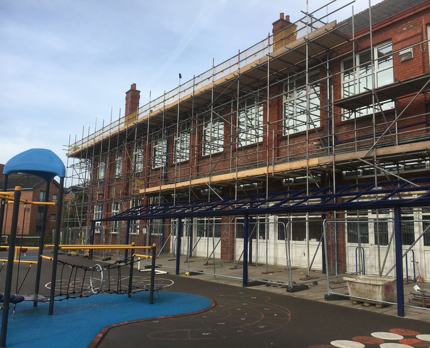 Scaffolding for schools, colleges and university refurbishments